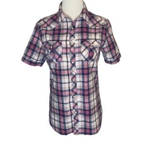 Aeropostale Plaid Button Down Short Sleeve Shirt Size SP
